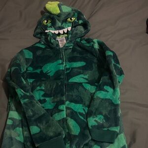 Green Dinosaur onesie with Hood